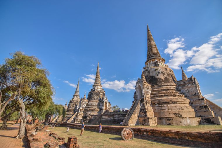 Les trois grands chedis du Wat Phra Si Sanphet à Ayutthaya