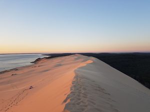 Vue aérienne de la Dune du Pilat et du Banc d'Arguin sur le Bassin d'Arcachon