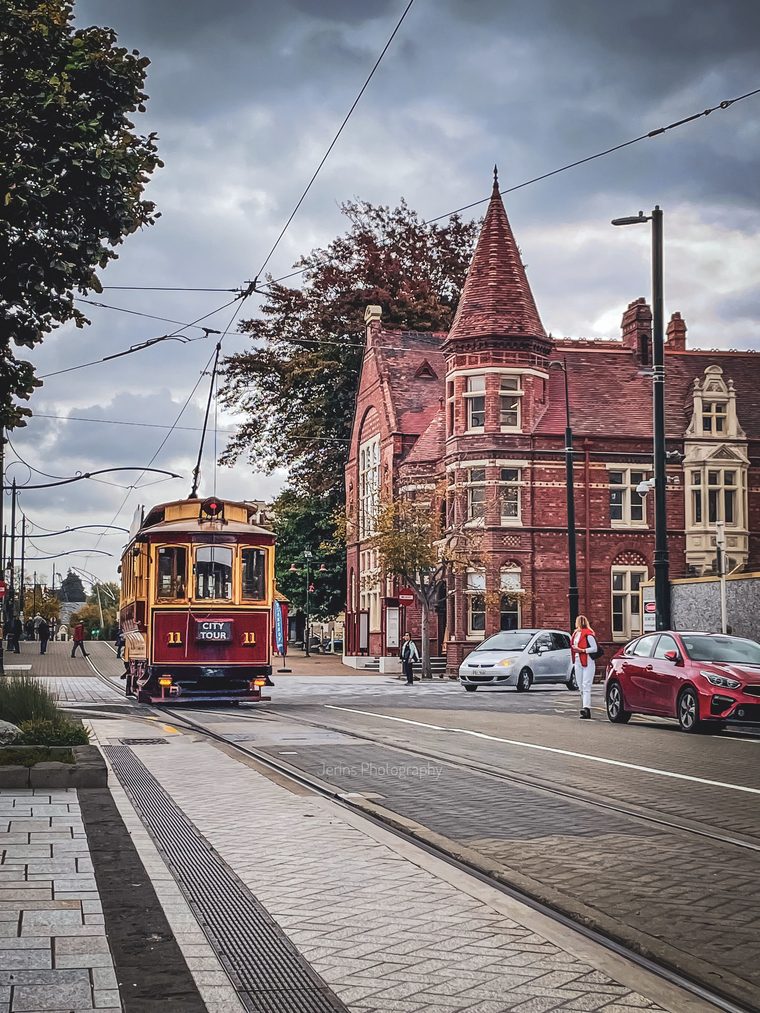 Le tramway historique dans le centre-ville de Christchurch