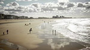 Les grandes plages de sable et la digue de la mer du Nord