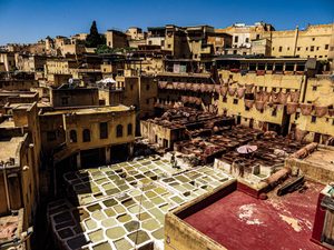 Les bassins colorés des tanneries Chouara au cœur de la médina de Fès