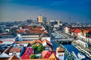 La place Fatahillah dans le quartier historique de Kota Tua à Jakarta
