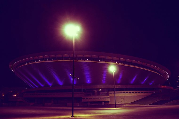 Le Spodek et la zone culturelle de Katowice