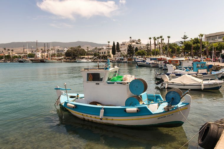 Le port de Kos et les remparts du château des Chevaliers