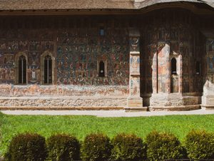 Fresques extérieures du monastère de Voronet en Bucovine
