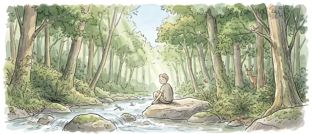 En pleine nature au bord d'une rivière