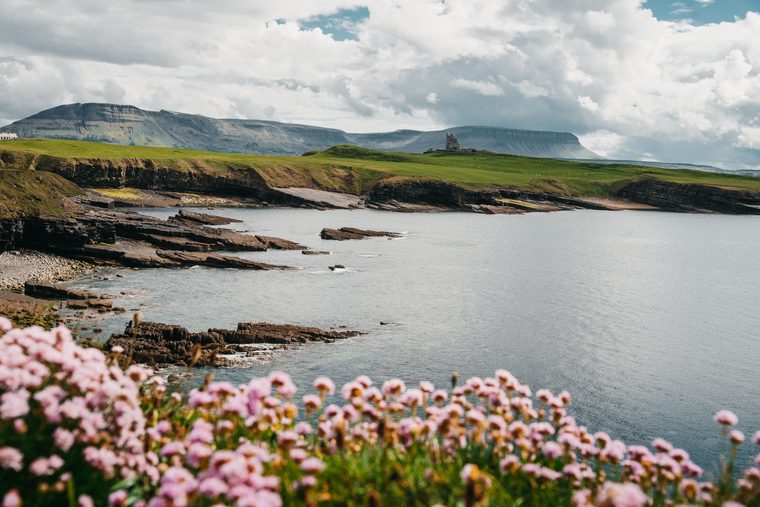 Vue panoramique sur les falaises et l'océan le long du Ring of Kerry