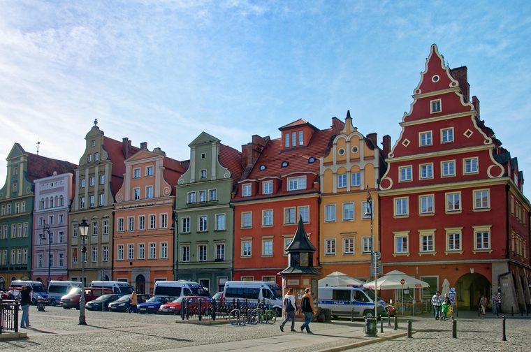 La place du marché (Rynek) de Wrocław avec ses façades colorées